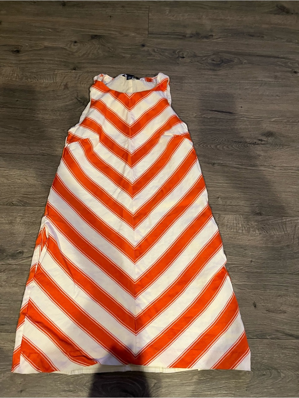 Tommy Hilfiger Orange and White Chevron Top